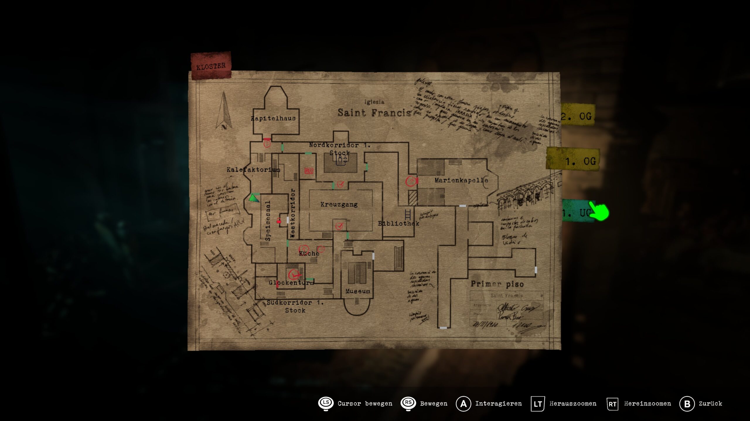 Die Karten der Areale beinhalten die Rätselpunkte - soweit klassisch - die sind aber anspruchsvoll, weil sie nicht zwangsläufig lokal angesiedelt sind. © PQube © Dual Effect