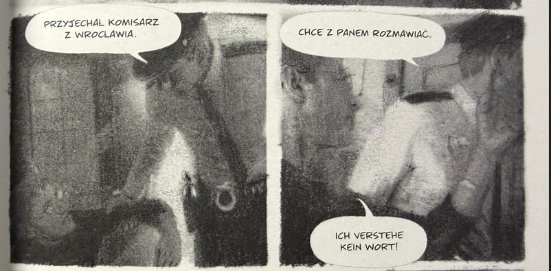 Die Künstler wissen perfekt, wie man Horrorstimmung aufkommen lässt. Das Gefühl von Fremde wird durch die polnische Sprache sicherlich verstärkt. © Carlsen 